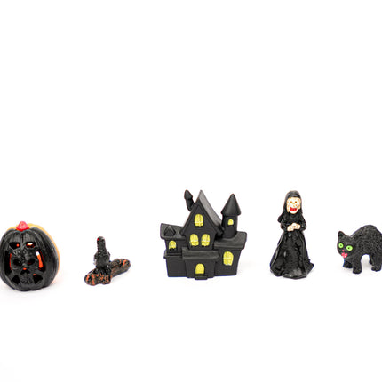 Trick or Treat Village - 5 Stk - Halloween Miniaturen ↑ 2-4 cm