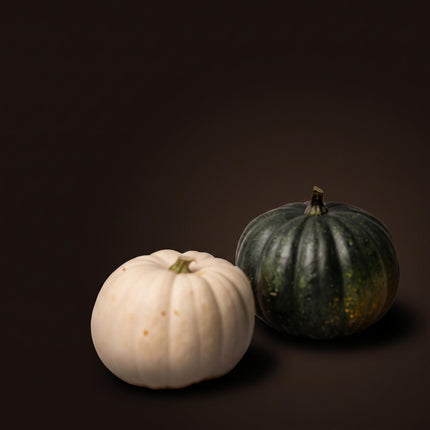 Kürbisset - Echt - Black Cat und White Halloween - 2 Stk. - Ø 12 cm