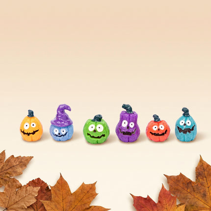 Kürbis-Monster mini - 6 Stück - Miniaturfiguren - 1-3 cm