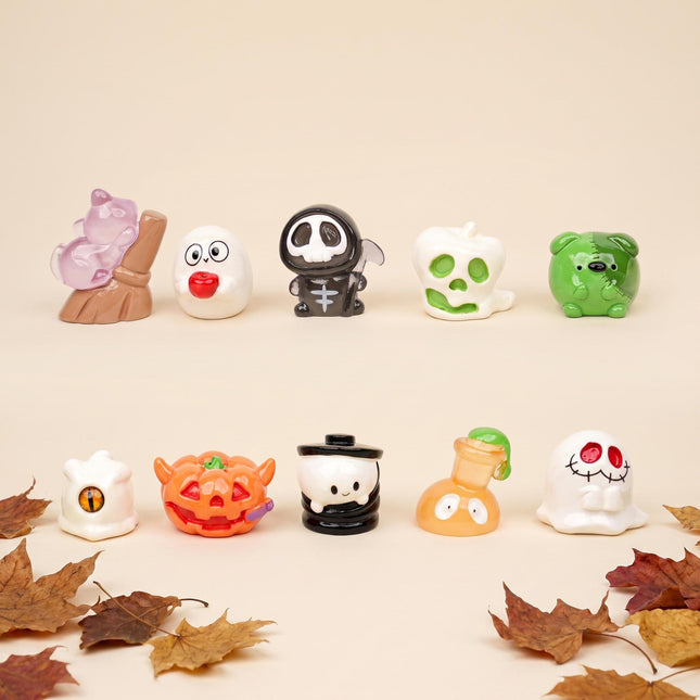 Halloween spooky crew - 10 pcs - Miniature figurines - 1-3 cm - Halloween terrarium decoration