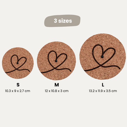 Engraved LED cork lid - 'LOVE' - Heart icon - Available in 3 sizes