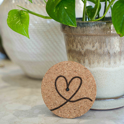 Engraved LED cork lid - 'LOVE' - Heart icon - Available in 3 sizes