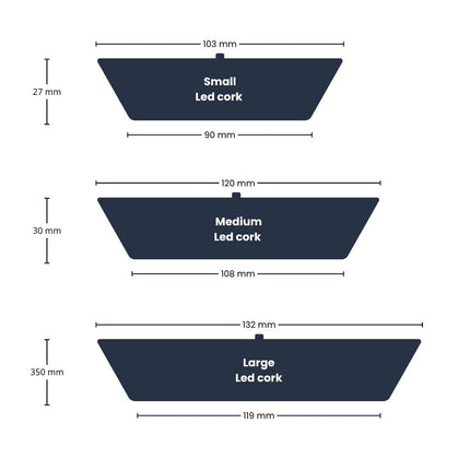 Kork mit LED-Lampe – Terrarienkorken mit Licht - 3 Größen verfügbar