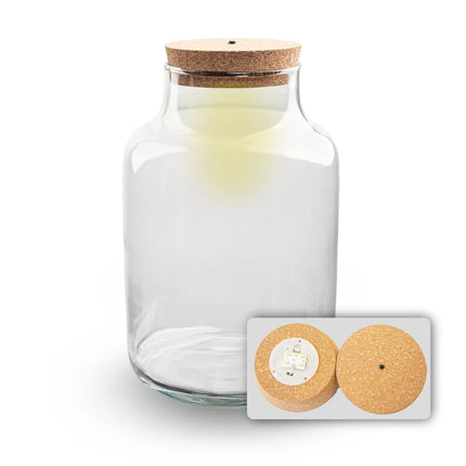 Terrarium bottle 'Milky' with LED-lighting - Closed terrarium Ø 21 cm ↑ 30 cm