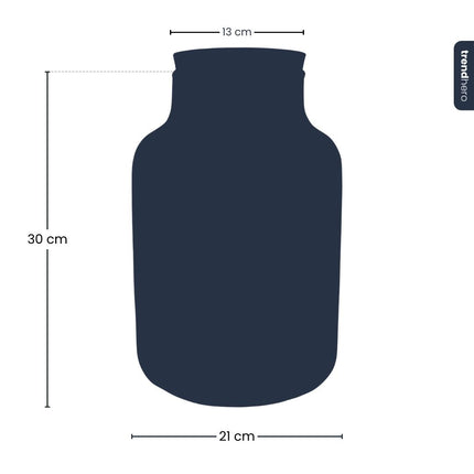 Terrarium bottle 'Milky' with LED-lighting - Closed terrarium Ø 21 cm ↑ 30 cm