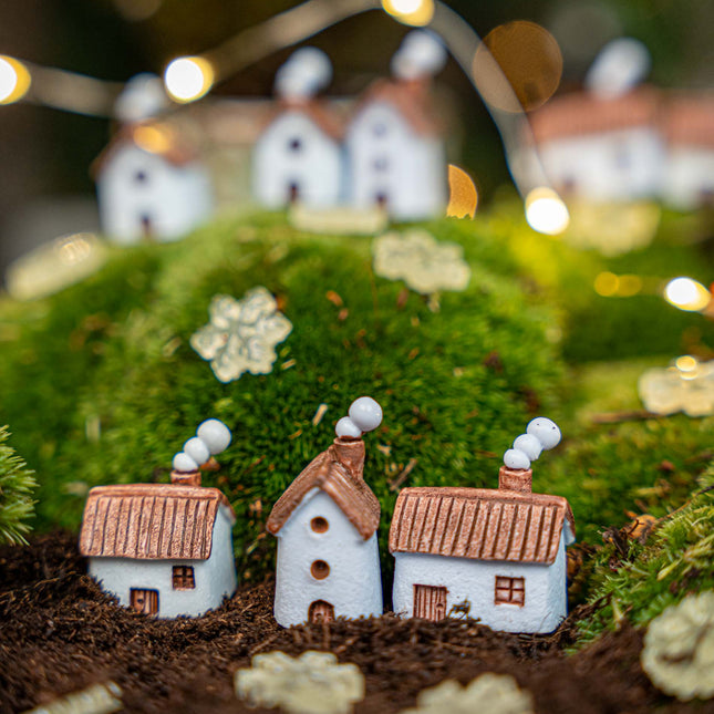 Winterville - Decorative miniature village - 8pcs - ↑ 1-3 cm