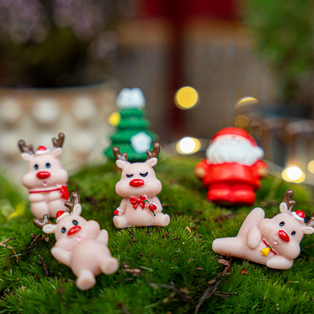 Reindeer Rush - Decorative miniature Christmas figures - 10pcs - ↑ 1-3 cm