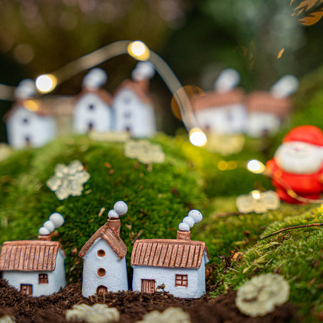 Winterville - Decorative miniature village - 8pcs - ↑ 1-3 cm