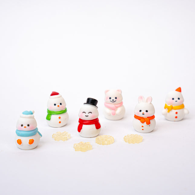 Frosty Friends - Decorative miniature figures - Christmas snowman - 10pcs- ↑ 1-3 cm