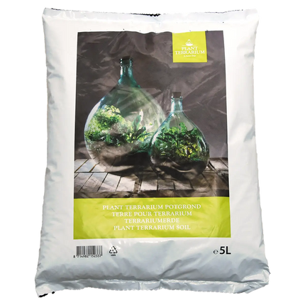 Bag of terrarium potting soil, 5 liters, for plant terrariums and bottle gardens