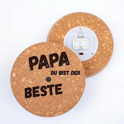 Father's Day terrarium Little Joe + Custom engraved cork with light - Bottle garden DIY kit - Ø 20 cm ↑ 22 cm