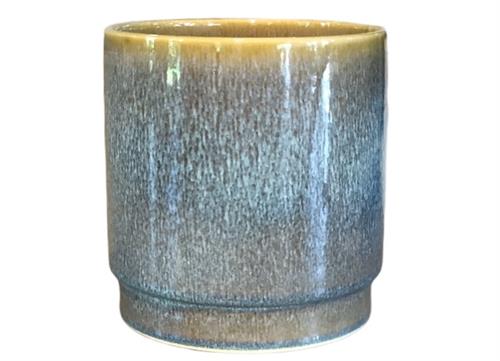 Ocean Glaze Blumentopf - Blaues Steingut - Großer Pflanztopf - Ø 23 cm ↑ 25 cm