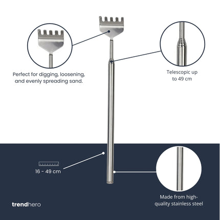 Terrarium Tool - Rake - 16-49 cm - Telescopic - Stainless Steel