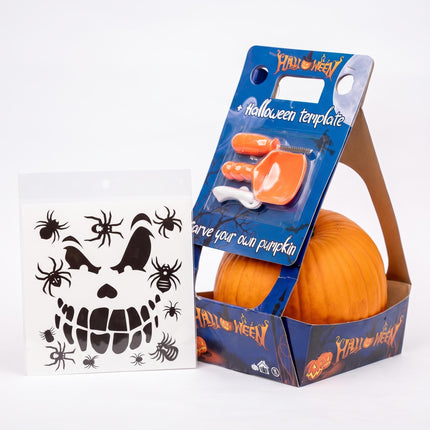 Halloween Pumpkin Carving Kit - Real Pumpkin Included - Ø 20cm