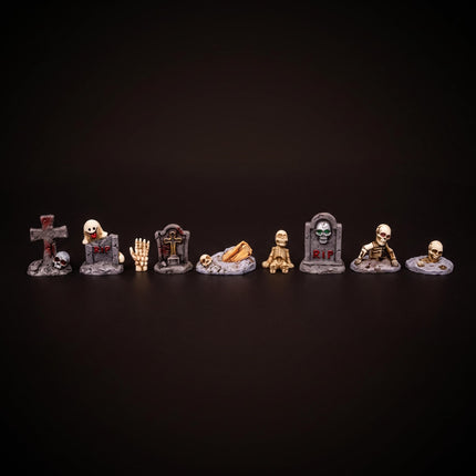 The Haunted Cemetery - 9 Stück - Miniaturfiguren - ↑ 1-3,5 cm