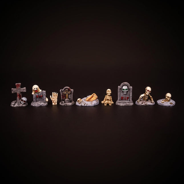 The Haunted Cemetery - 9 pcs - Miniature figurines - ↑ 1-3,5 cm