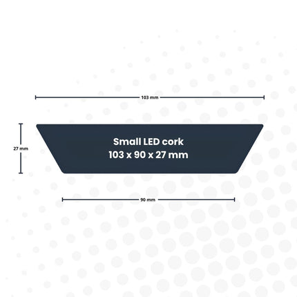 Kork mit LED-Lampe S – Terrarienkorken mit Licht - Personalisierbar - 10,3 x 9 x 2,7 cm