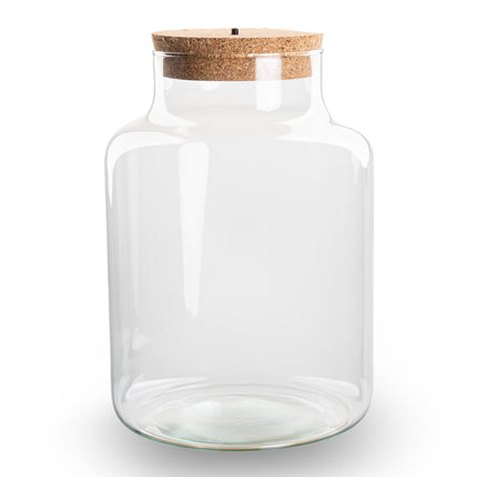 Terrarium Flasche ‘Little Milky’ - inkl. LED-Korken - Geschlossenes Terrarium Ø 25 cm ↑ 17 cm