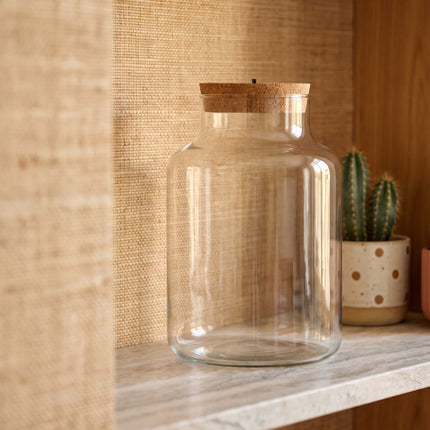 Terrarium bottle 'Little Milky' - Incl. LED cork - Closed terrarium Ø 17 cm ↑ 25 cm