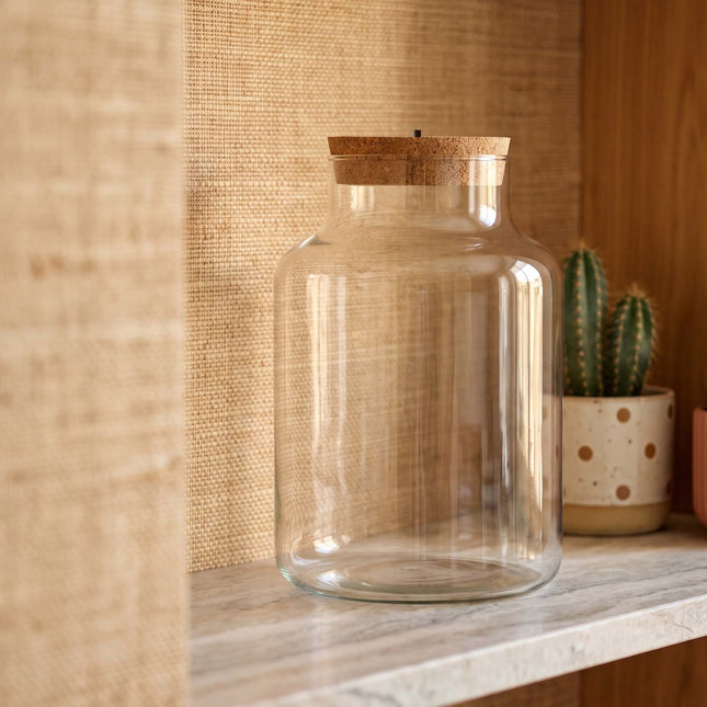 Terrarium Flasche ‘Little Milky’ - inkl. LED-Korken - Geschlossenes Terrarium Ø 17 cm ↑ 25 cm