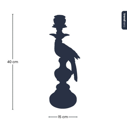 Kerzenhalter - Niederländischer Blauer Papagei ↑ 40 cm