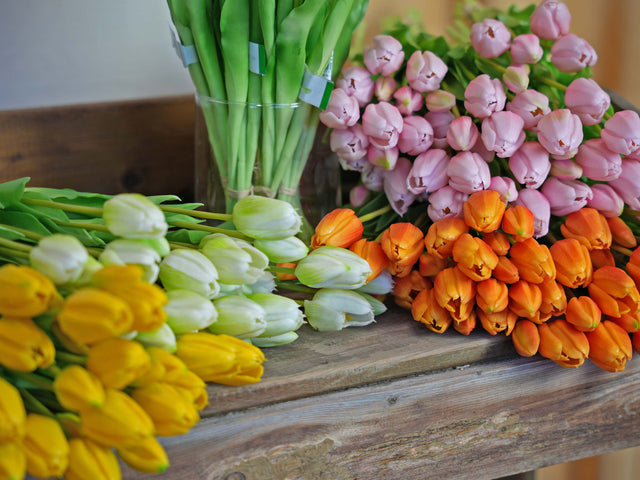 Real touch artificial tulips!