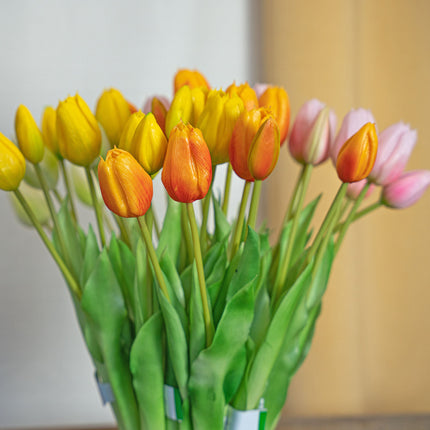 Tulpenstrauß – Gelb – ‘Real Touch’ Kunsttulpen – 5 Stiele – 43 cm