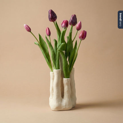 Blumenhalter Koralle – Ecru – Mehrmündige Vase