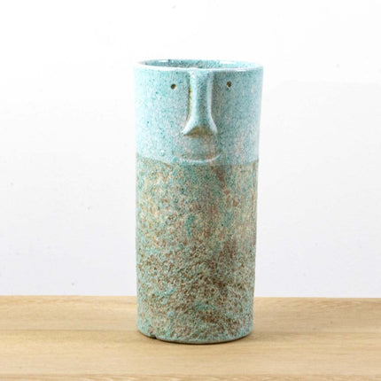 Vase blaues Gesicht ↑ 26 cm - Ø 13 cm - Handarbeit
