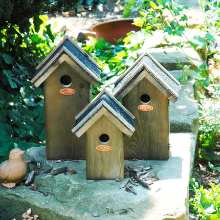 Birdhouse - Blue tit  | ↑ 27.5 cm | Nest box | Pinewood with Bitumen roof