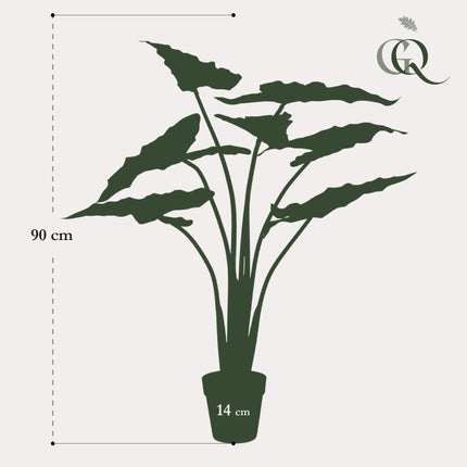 Alocasia Frydek - Elefantenohr - 90 cm - Kunstpflanze