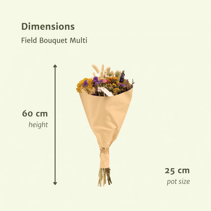 Dried flowers - Field Bouquet Multi - Dried bouquet - 60cm - Ø25