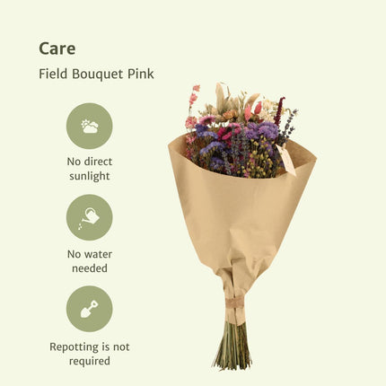 Dried flowers - Field Bouquet Pink - Dried bouquet - 50cm - Ø20